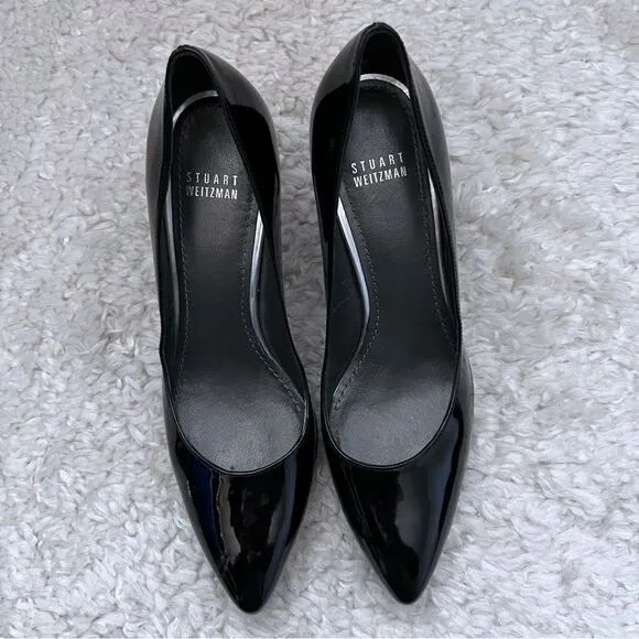 STUART WEITZMAN Womens Black Patent Leather Classic Pumps Sz 9 M