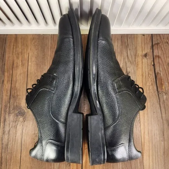 Studio Belvedere Bay Bridge Mens Sz 15 D Black Pebble Leather Derby Dress Shoes