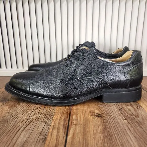 Studio Belvedere Bay Bridge Mens Sz 15 D Black Pebble Leather Derby Dress Shoes