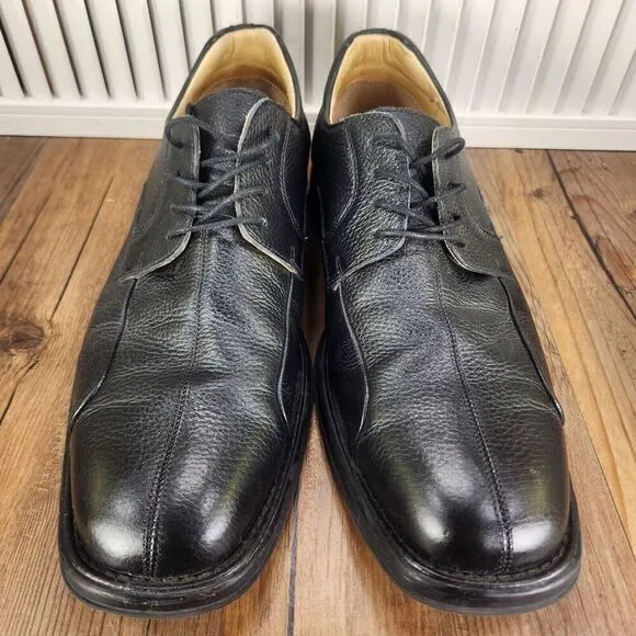 Studio Belvedere Bay Bridge Mens Sz 15 D Black Pebble Leather Derby Dress Shoes
