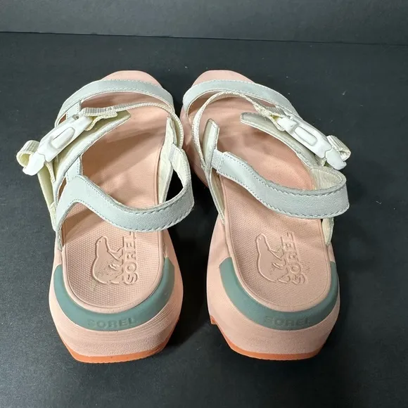 Stylish Pink and Cream Sandals Sorel pre owned size 5.5 Exellent conditions