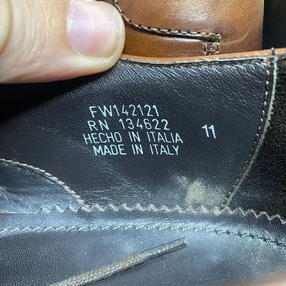 Suitsupply Mens Size 11 Brown Leather Cap Toe Dress Shoes Made In Italy