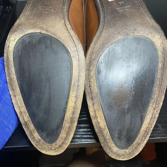 Suitsupply Mens Size 11 Brown Leather Cap Toe Dress Shoes Made In Italy