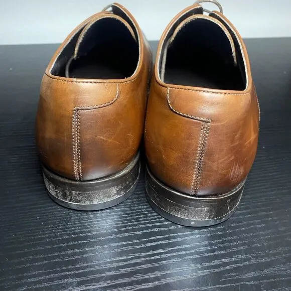 Suitsupply Mens Size 11 Brown Leather Cap Toe Dress Shoes Made In Italy