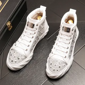 Summer Mid-Top Viscose Men’s Shoes Casual Round Toe