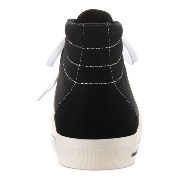 SUN STONE Mens Black Jett Round Toe Platform Lace-Up Sneakers Shoes 8.5 M