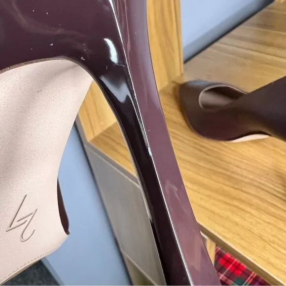 Sz 7.5M 27 Edit Burgundy Brown Elegant Leather Pumps $150 MSRP