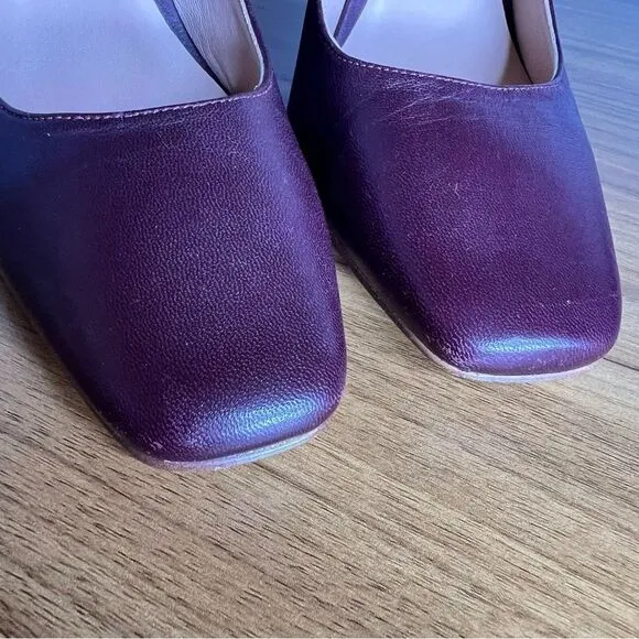 Sz 7.5M 27 Edit Burgundy Brown Elegant Leather Pumps $150 MSRP