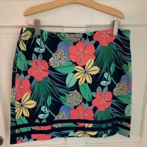 Talbots COTTON CANVAS A-LINE SKIRT - Tropical HIBISCUS PRINT XL