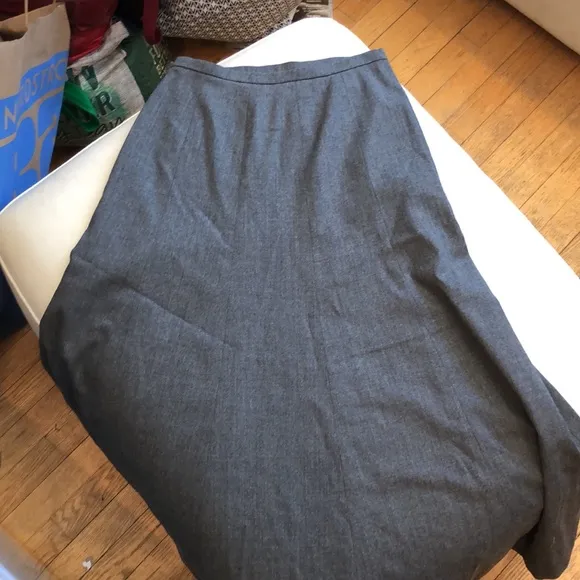 Talbots gray midi flared skirt