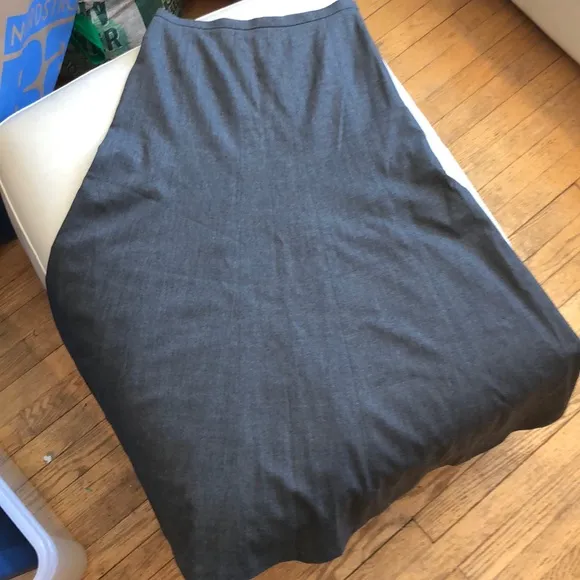 Talbots gray midi flared skirt