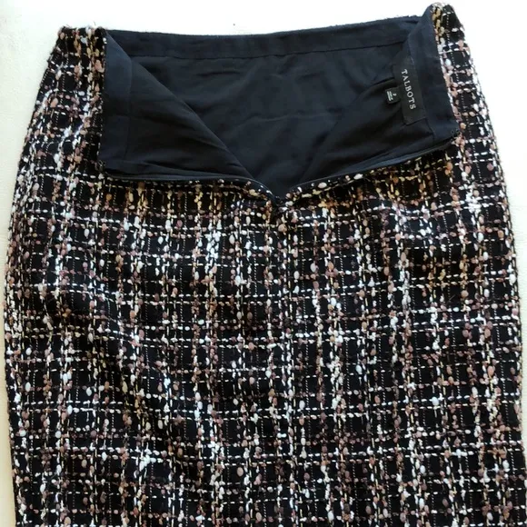 Talbots NWOT black tweed pencil skirt