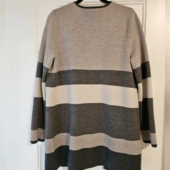 Talbots Striped Full Length Cardigan sz large