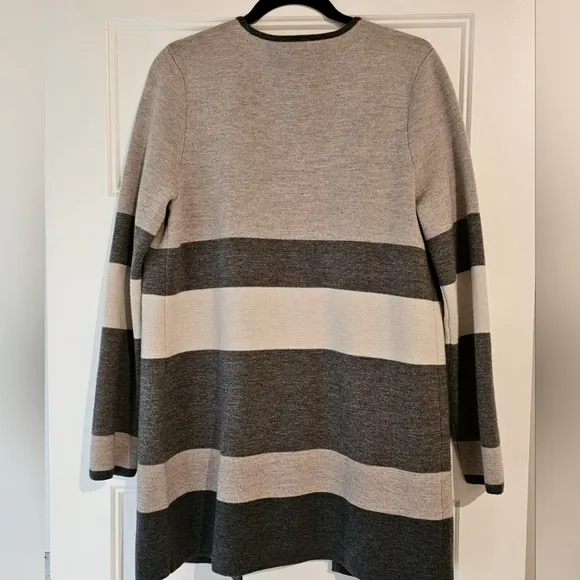 Talbots Striped Full Length Cardigan sz large