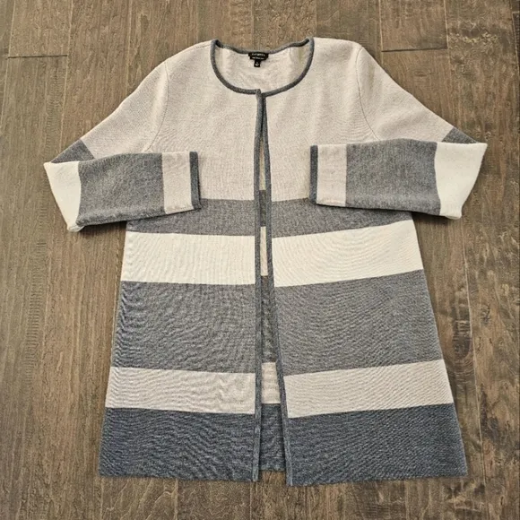 Talbots Striped Full Length Cardigan sz large