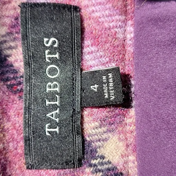 Talbots Wool Blend Mini Skirt Light Purple Plaid Size 4