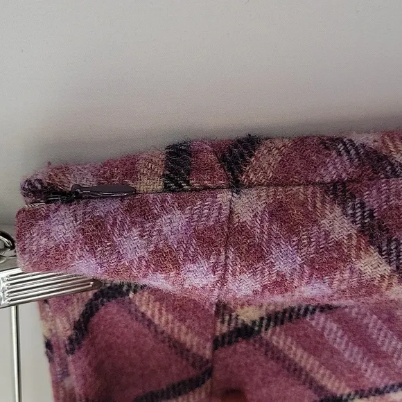 Talbots Wool Blend Mini Skirt Light Purple Plaid Size 4