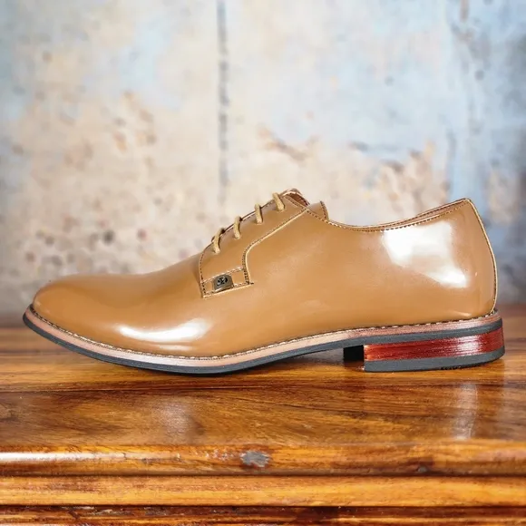 Tan Derby Dress Shoes Size 8.5