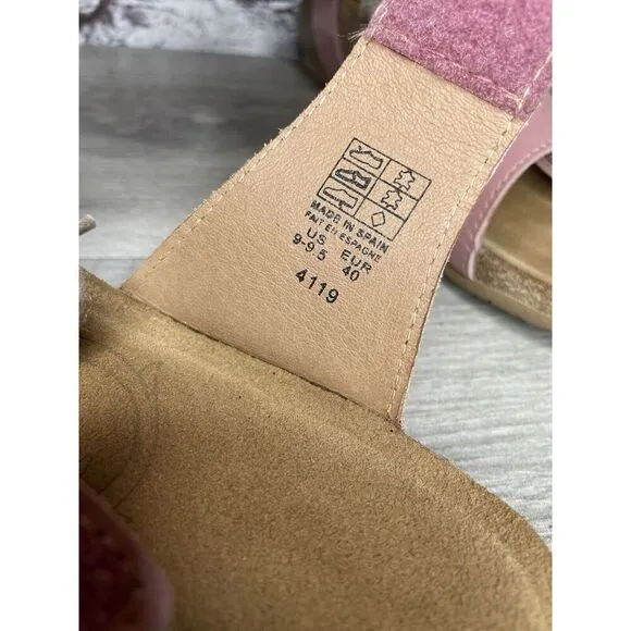 TAOS Pink Leather Ankle Lace Strap Cork Wedge Sandals Women Sz 40EU/9.5M US