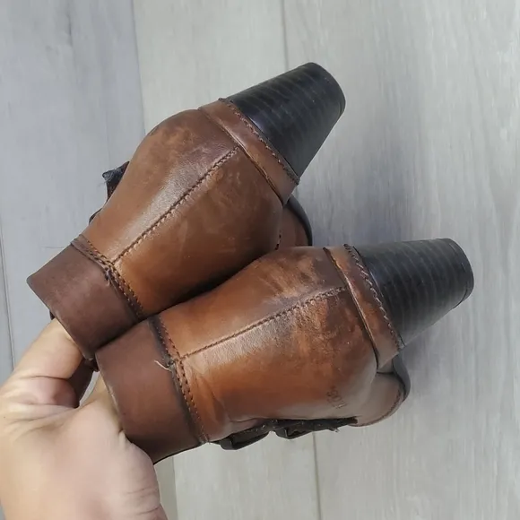 Taos Womens Alto Ankle Leather Wester Moto Booties shoes sz 37 US 6.5