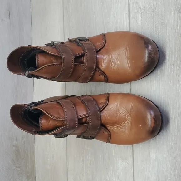 Taos Womens Alto Ankle Leather Wester Moto Booties shoes sz 37 US 6.5