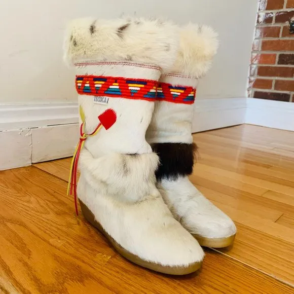 Tecnica Italian Apres Skandia Cowhide Goat Fur Ski Winter Boots EU 38 US…