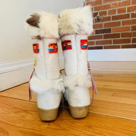 Tecnica Italian Apres Skandia Cowhide Goat Fur Ski Winter Boots EU 38 US…