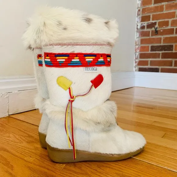 Tecnica Italian Apres Skandia Cowhide Goat Fur Ski Winter Boots EU 38 US…