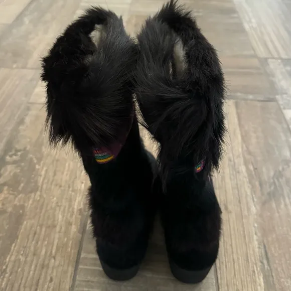 Tecnica Women's Italian Apres Skandia Cowhide Fur Boots Black size 39