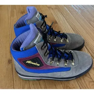 Tecnica Vintage Skywalk Trekking Gray Suede Hiking Boots Mens 9.5 Womens 10.5