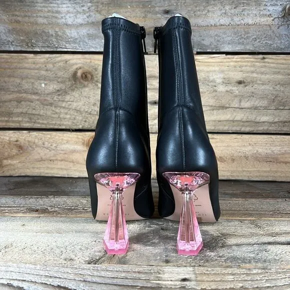 Ted Baker Liya Bootie - Black Leather &amp; Pink Heel - 6 - New without box