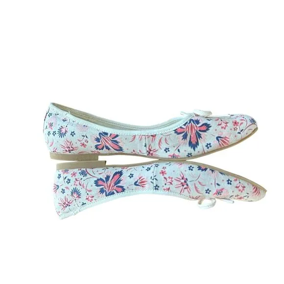 Ted Baker London Bayna‎ Floral Ballet Flats Shoes Size 38.5/8 Natural Slip-On