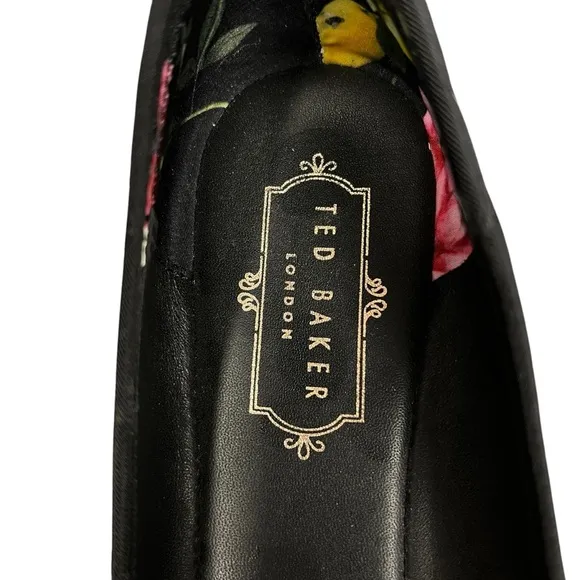 TED BAKER SATIN GARDEN FLORAL FLATS