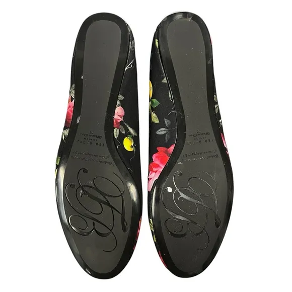 TED BAKER SATIN GARDEN FLORAL FLATS