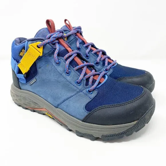Teva Blue Gore-Tex Hiking Boots Women's Size 9.5 Lace Up Vibram Soles Waterproof