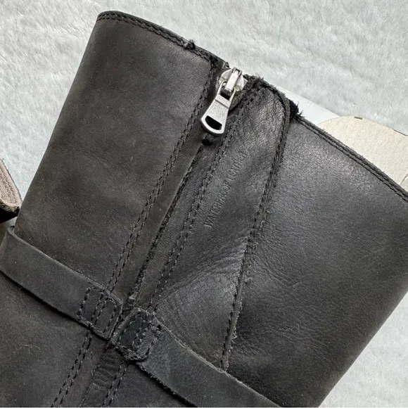 Teva de la vina mid calf leather black riding tall boots size 8