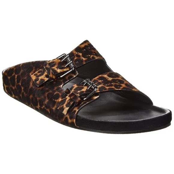 The Kooples - Leopard Print Women's Buckle Slide Sandals - NWB sz 37