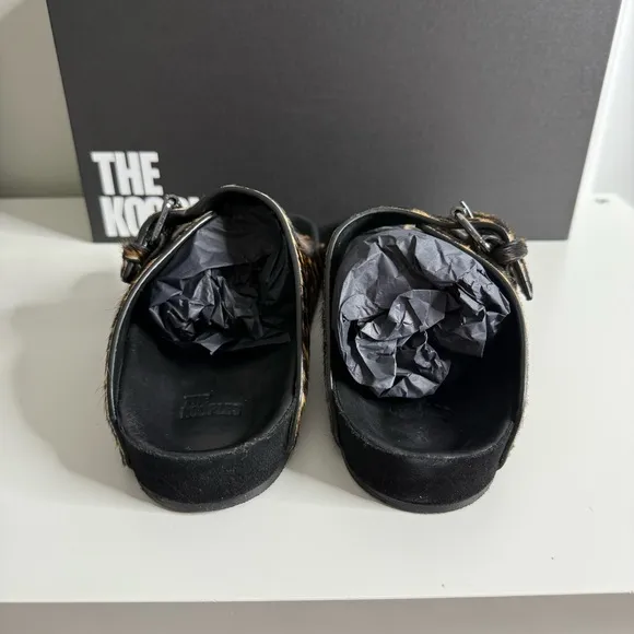 The Kooples - Leopard Print Women's Buckle Slide Sandals - NWB sz 37