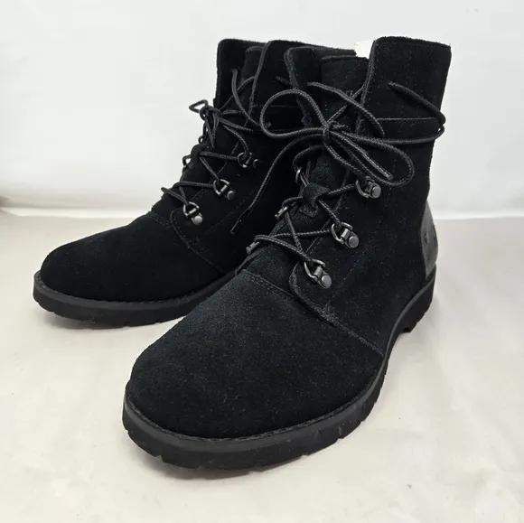 The North Face Ice Pick Ankle Boots Womens Sz 8.5 Black Suede lace Up Winter