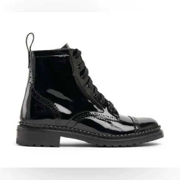 The Office of Angela Scott Mr. Hardy black patent leather oxford boots 39.5