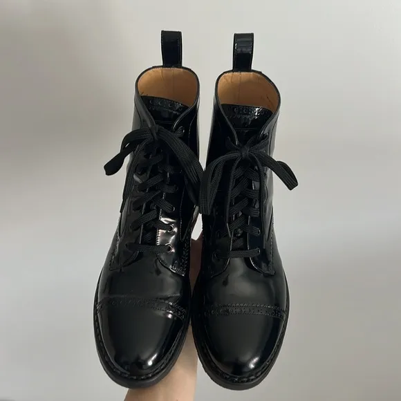 The Office of Angela Scott Mr. Hardy black patent leather oxford boots 39.5