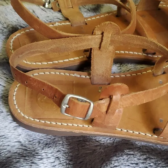 The Poet&quot; Women's Tan Leather Sandals Size 9