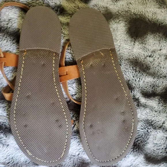The Poet&quot; Women's Tan Leather Sandals Size 9