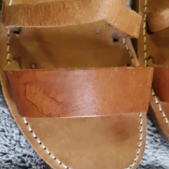 The Poet&quot; Women's Tan Leather Sandals Size 9