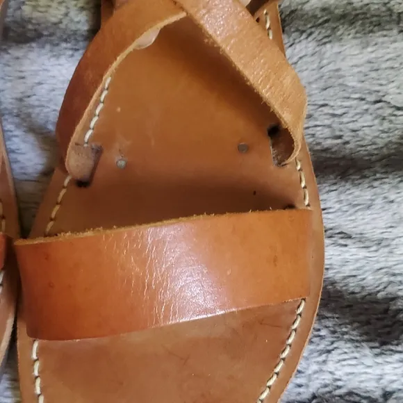 The Poet&quot; Women's Tan Leather Sandals Size 9