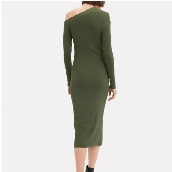 The Range Tilted Midi Dress in Dark Green