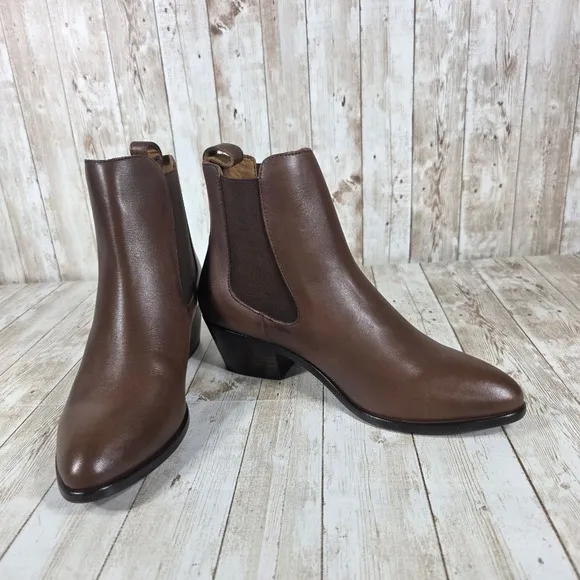 Thursday Boot Co. Chelsea Boots Heeled Ankle Brown Leather Everyday 7.5