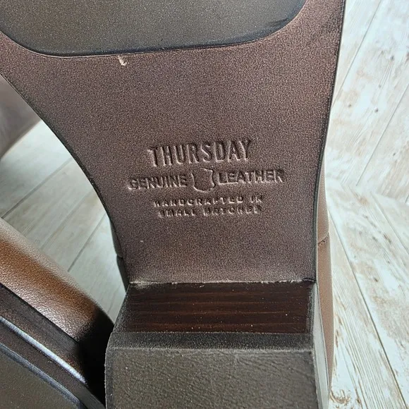 Thursday Boot Co. Chelsea Boots Heeled Ankle Brown Leather Everyday 7.5