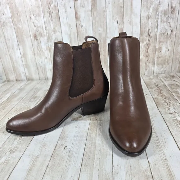 Thursday Boot Co. Chelsea Boots Heeled Ankle Brown Leather Everyday 7.5