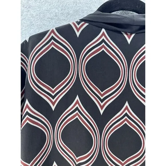Tibi Women's sz 6 Tribal Print 100% Silk Shift Dress Tunic Mini Cap Sleeve Fall
